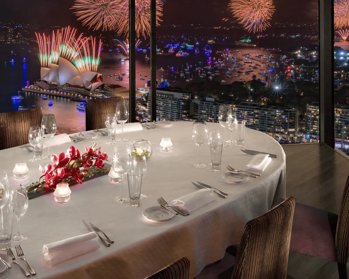 View of the Sydney Harbor and Opera House from the Shangrila