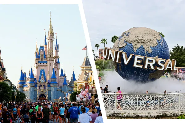 Disney Castle and Universal Globe out in Orlando, FL