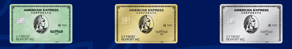 American Express Corporate Platinum, Gold and Green Credit Cards