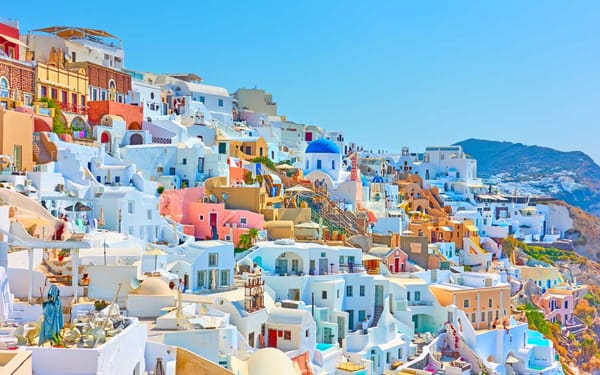 Hills of Colorful Santorini